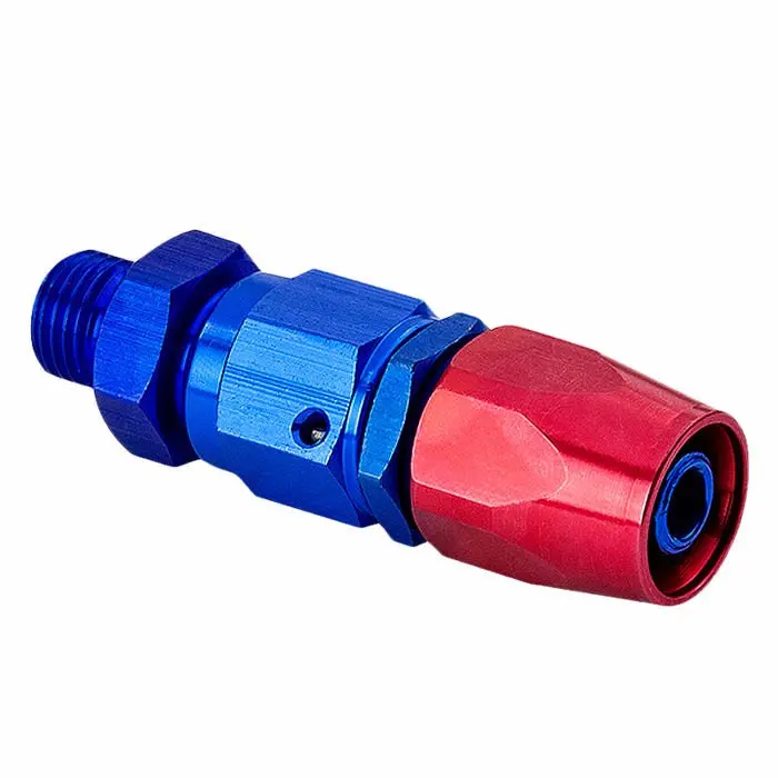 Blue / Red -4 An Straight [Compression Double Swivel Hose End To An Male] Oil/Fuel An Fitting Adapter T3 1