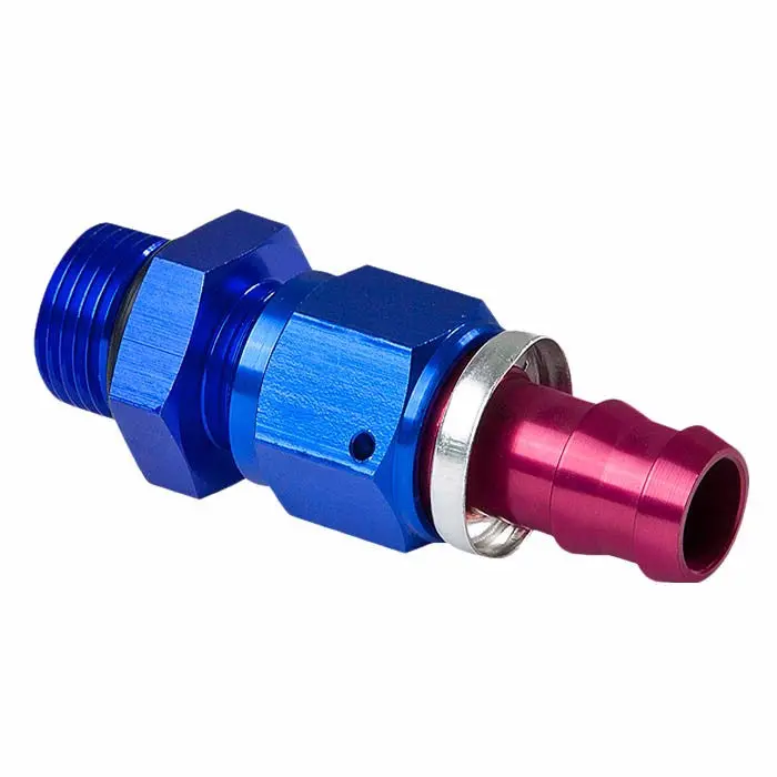 Blue / Red -12 An Straight [Push-On Hose End To An Male] Oil/Fuel An Fitting Adapter 1