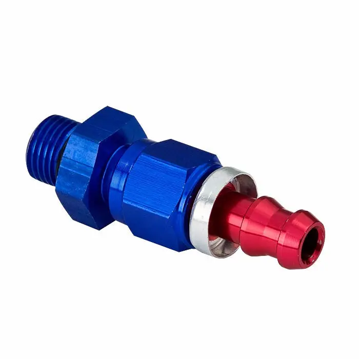 Blue / Red -4 An Straight [Push-On Hose End To An Male] Oil/Fuel An Fitting Adapter 1