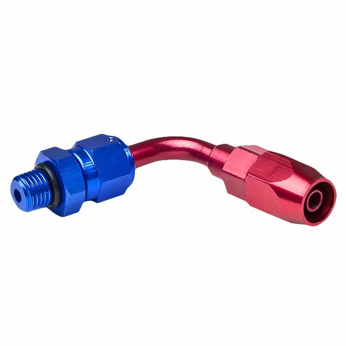 Blue / Red -4 An 90 Degree [Compression Double Swivel Hose End To An Male] Oil/Fuel An Fitting Adapter 1