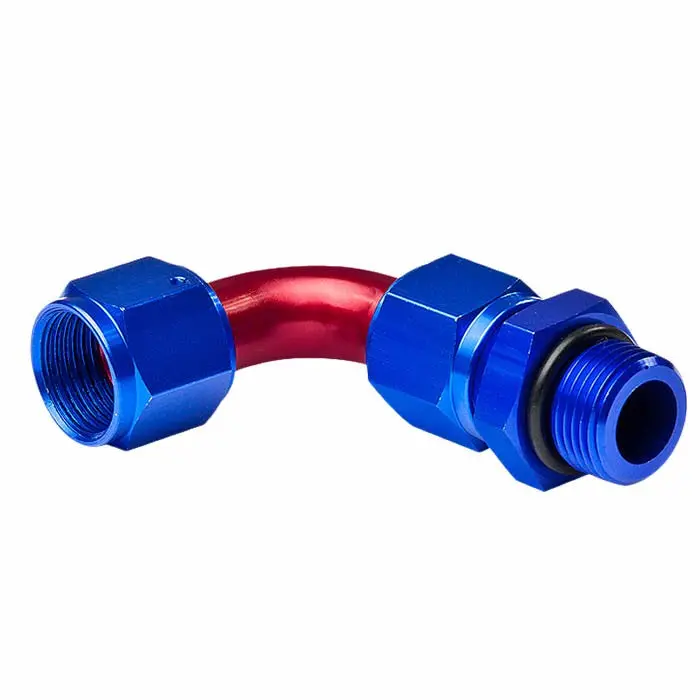 Blue / Red -10 An 90 Degree [An Male To Male Adapter] Oil/Fuel An Fitting 1
