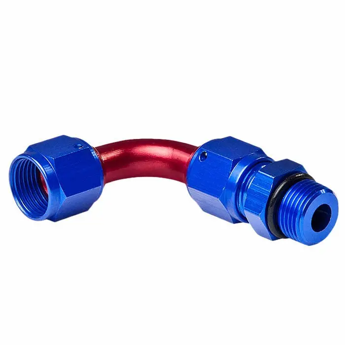 Blue / Red -4 An 90 Degree [An Male To Male Adapter] Oil/Fuel An Fitting 1