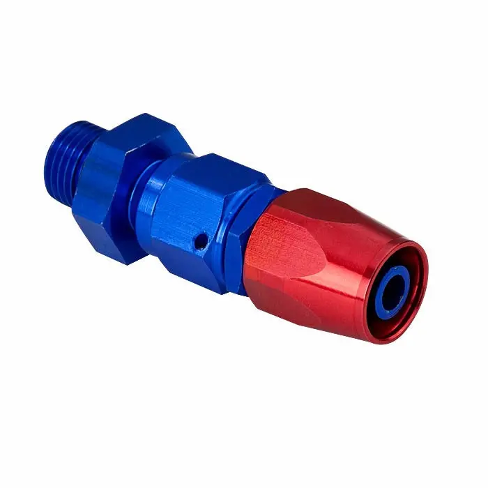 Blue / Red -6 An Straight [Compression Double Swivel Hose End To An Male] Oil/Fuel An Fitting Adapter T2 1