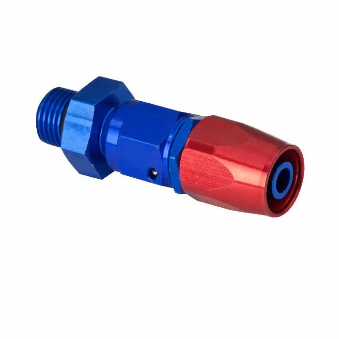Blue / Red -6 An Straight [Compression Double Swivel Hose End To An Male] Oil/Fuel An Fitting Adapter T3 1