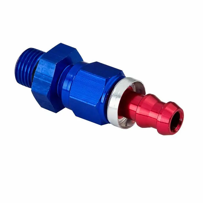 Blue / Red -6 An Straight [Push-On Hose End To An Male] Oil/Fuel An Fitting Adapter 1