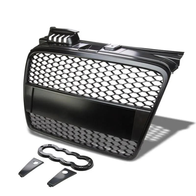 Black Frame/Black Honeycomb Mesh Rs Style Grille For 05-08 A4 B7 Typ 8E/8H Pl46 1