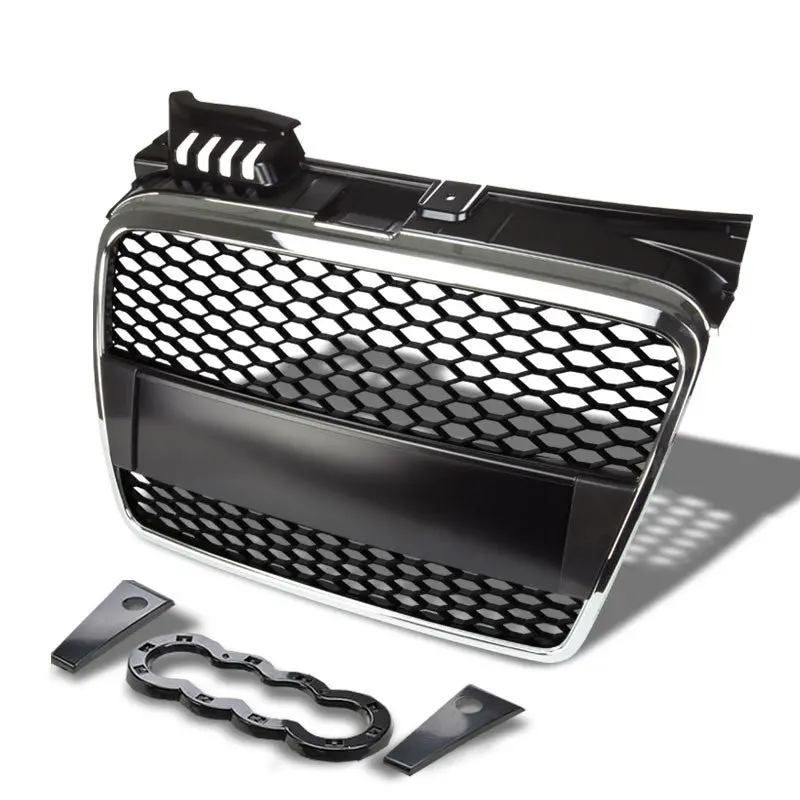Silver Frame/Silver Honeycomb Mesh Rs Style Grille For 05-08 A4 Typ 8E/8H Pl46 1