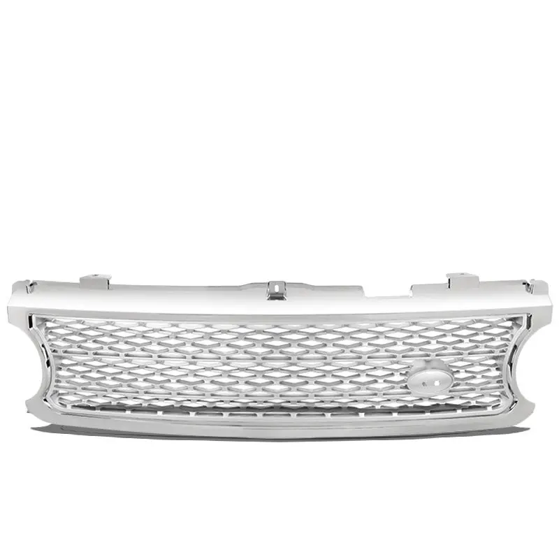 Chrome Frame/Silver Honeycomb Mesh Style Front Grille For 06-09 Range Rover L322 1