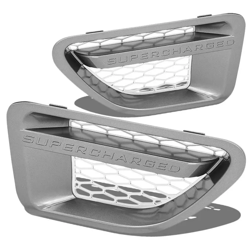Grey/Silver Honeycomb Mesh Side Vent Grille For 06-09 Range Rover Sport L320 1