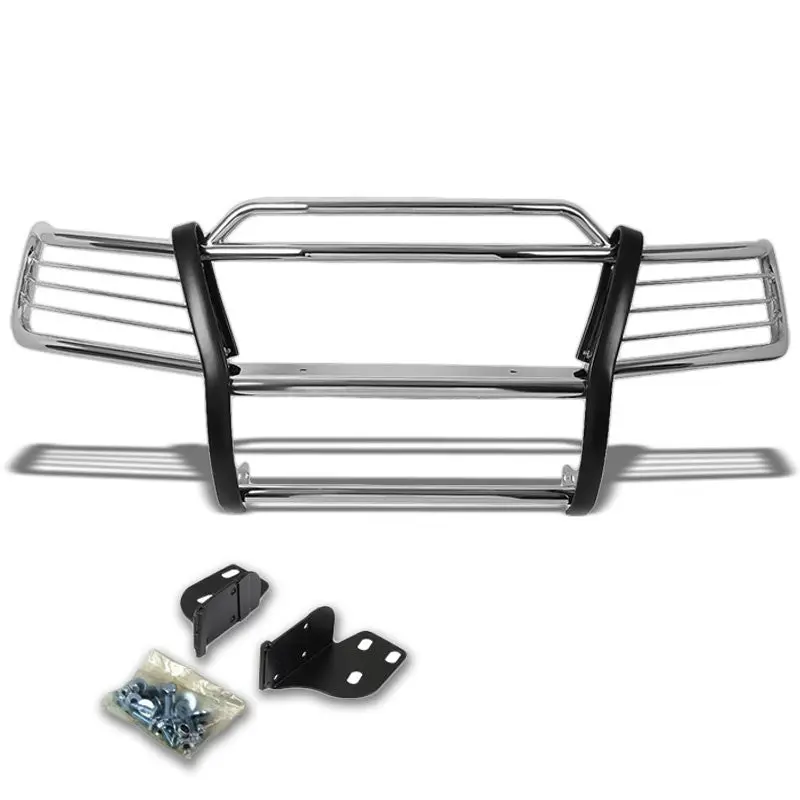 Chrome Mild Steel Front Bumper Brush Grill Guard For 99-04 Grand Cherokee Wj 1