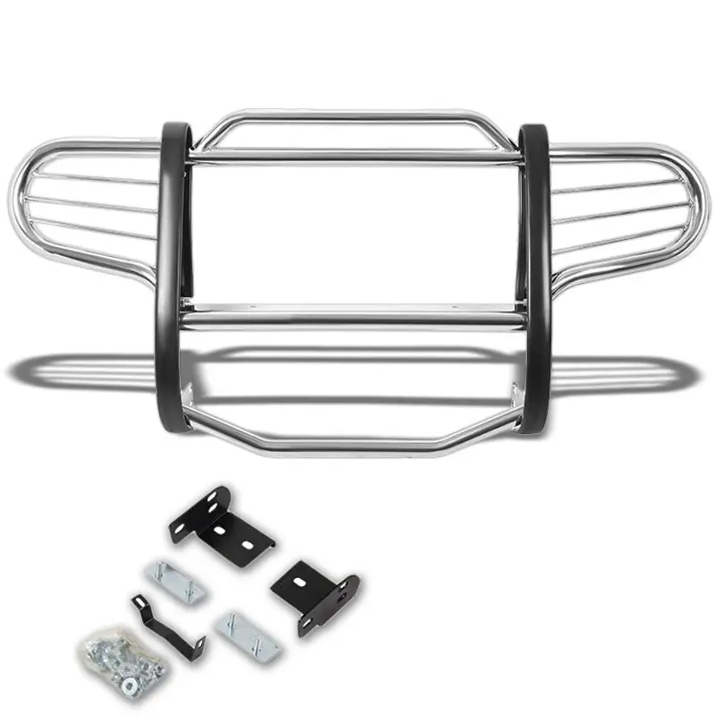 Chrome Mild Steel Front Bumper Brush Grill Protection Guard For 02-07 Liberty Kj 1