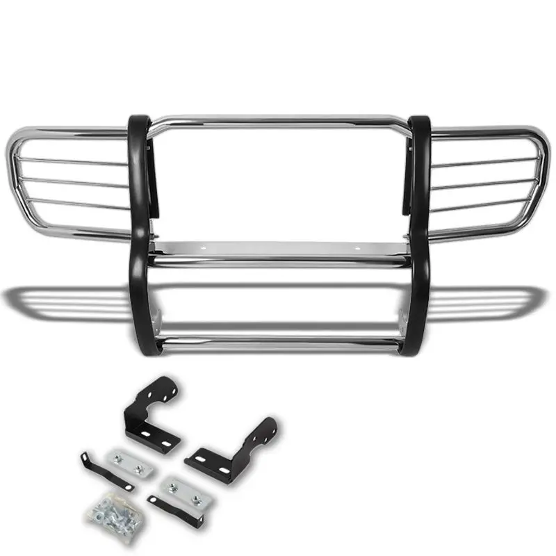 Chrome Mild Steel Front Bumper Brush Grill Guard For 2006 - 2009 Commander Xk 1