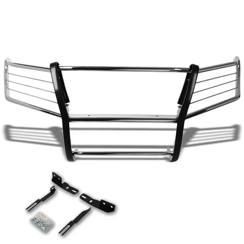 Chrome Mild Steel Front Bumper Brush Grill Guard For 08-15 Land Cruiser J200 1