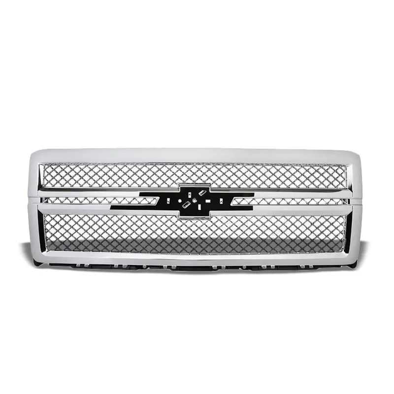 Chrome Diamond Mesh Style Replacement Grille For Chevrolet 14-15 Silverado 1500 1