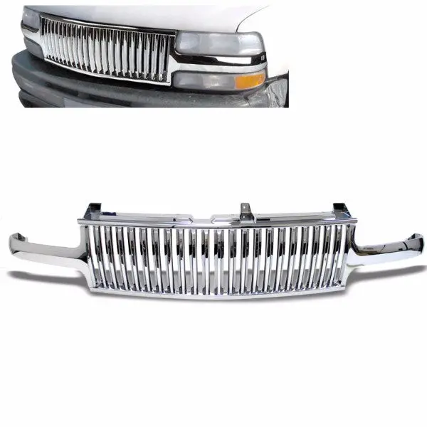 Chrome Vertical Style Replacement Front Grille For 00-06 Suburban 1500/2500 V8 1