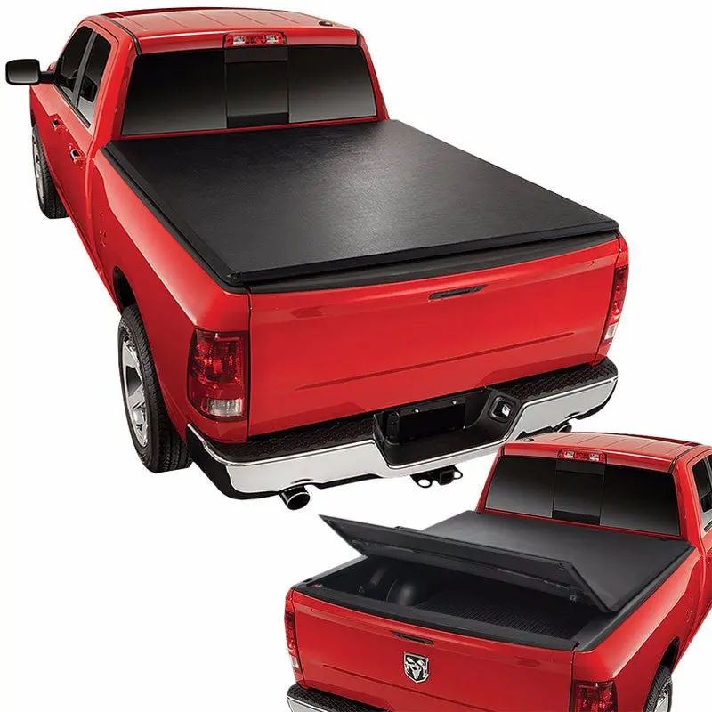 [Soft Tri 3-Fold] Black Truck Bed Tonneau Cover 99-14 Silverado/Sierra 6.5' Bed 1