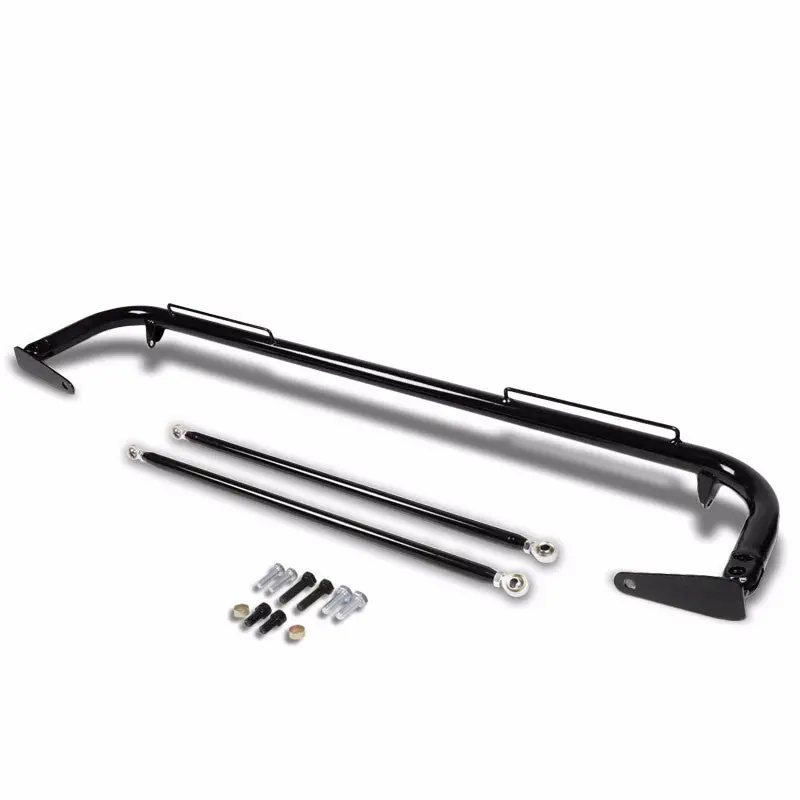 Black Mild Steel 49" Racing Safety Chassis Seat Belt Harness Bar/Across Tie Rod+Support Rod 1