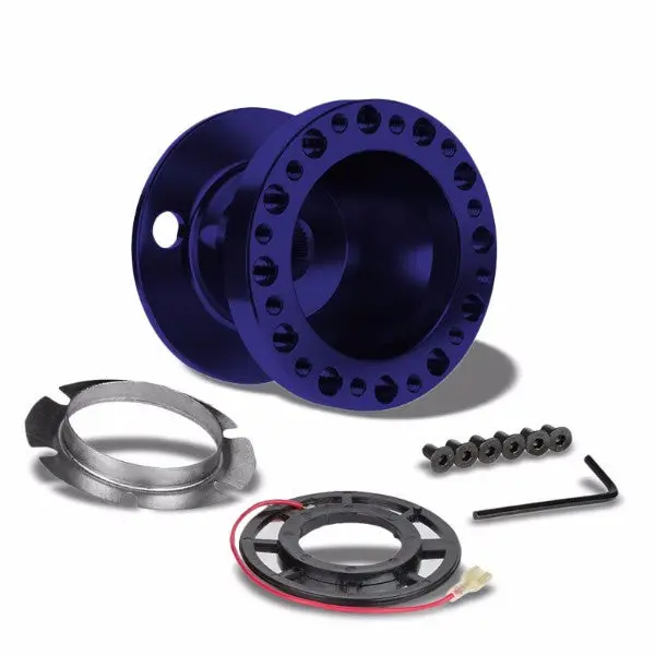 Blue Aluminum 6-Hole Steering Wheel Hub Adapter For Colt/Eclipse/Galant/Lancer 1G/2G 1