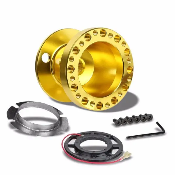 Gold Aluminum 6-Hole Steering Wheel Hub Adapter For Colt/Eclipse/Galant/Lancer 1G/2G 1