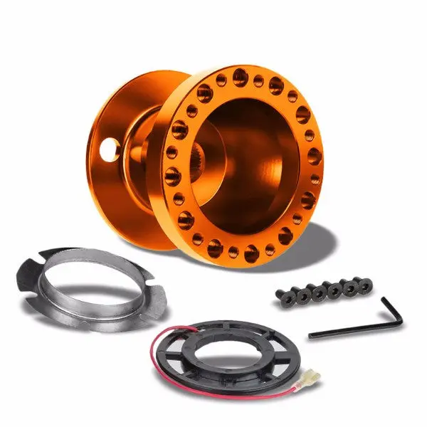 Orange Aluminum 6-Hole Steering Wheel Hub Adapter For Colt/Eclipse/Galant/Lancer 1G/2G 1