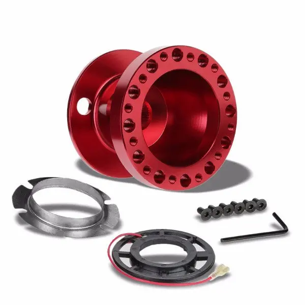 Red Aluminum 6-Hole Steering Wheel Hub Adapter For 90-95 Accord Cb Cd/92-96 Prelude Ba8/9 1