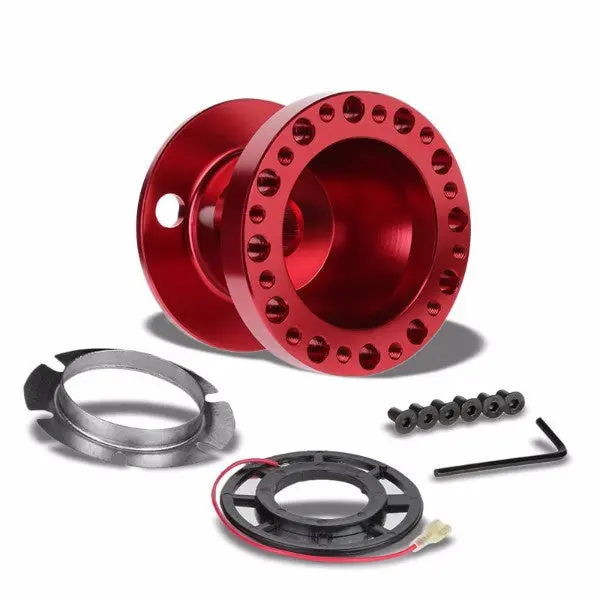 Red Aluminum 6-Hole Steering Wheel Hub Adapter For 626/Rx7/Rx8/Miata/Accent/Genesis 1