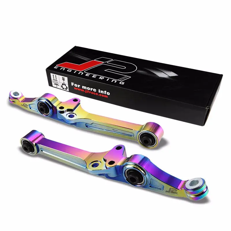 J2 Neo Chrome Front Lower Control Brace Bar Arm Suspension For Civic Ee Ed/Da Db 1