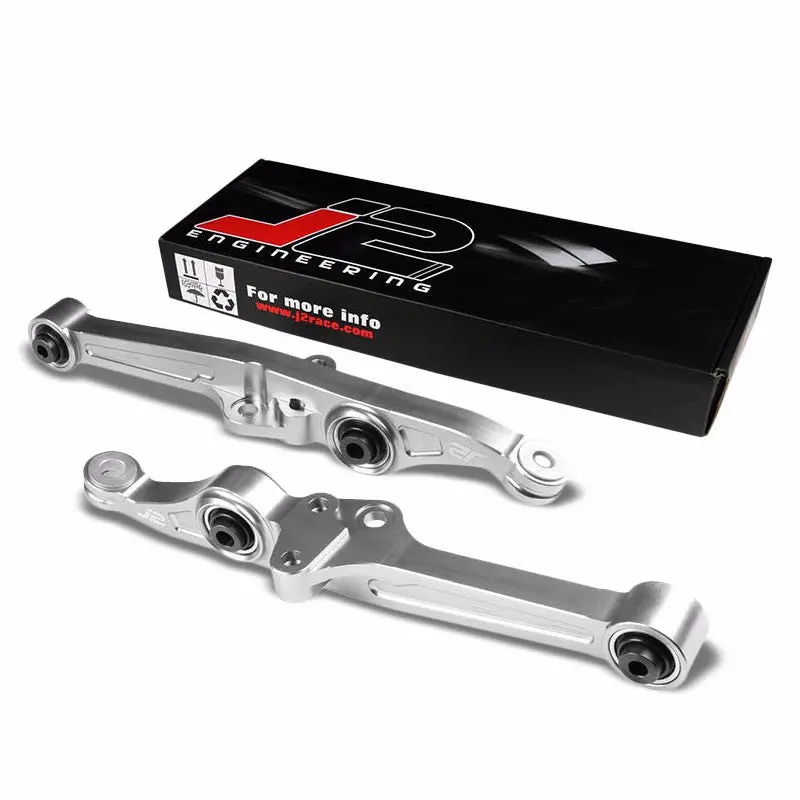 J2 Silver Front Lower Control Arm Brace Bar Suspension Kit For Integra/Civic/Crx 1