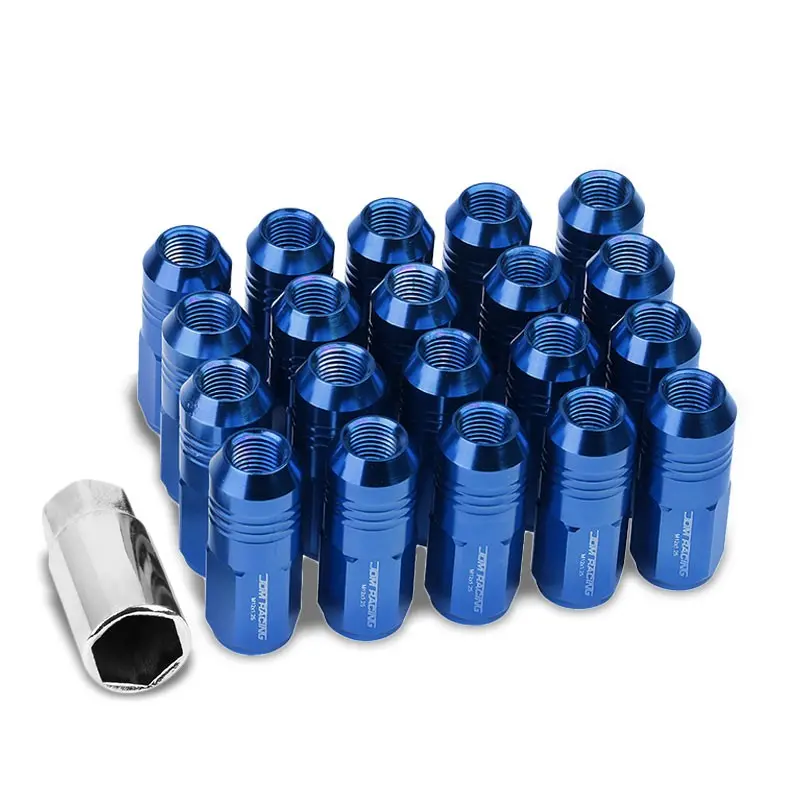 20Pcs Universal Aluminum Blue Lug Nut [Close End Acorn Ty20] [Conical Seat / M12 X 1.25] 1