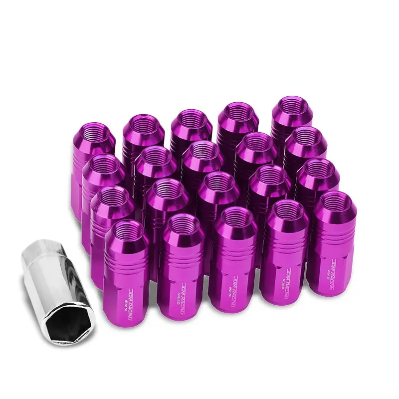 20Pcs Universal Aluminum Purple Lug Nut [Close End Acorn Ty20] [Conical Seat / M12 X 1.50] 1