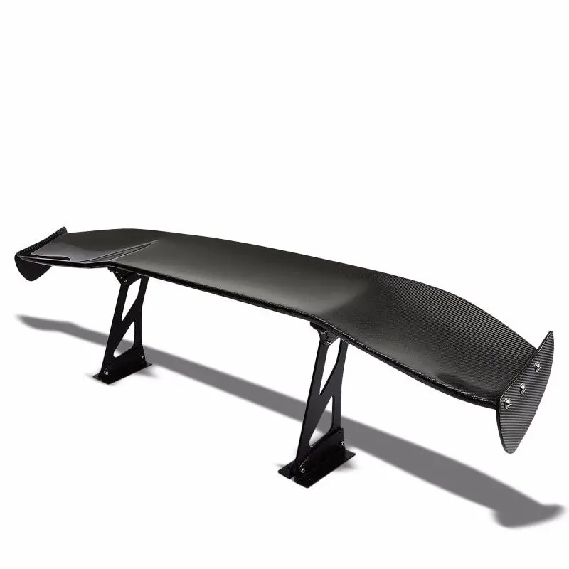69" Black Nrg Carbon Fiber Racing Gt-Style Rear Trunk Spoiler/Wing+Brackets 1