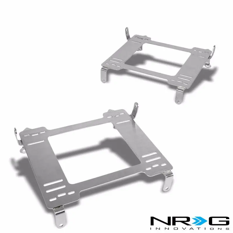 2X Nrg Stainless Steel Racing Seat Mount Bracket Adapter For Honda 06-11 Civic 1