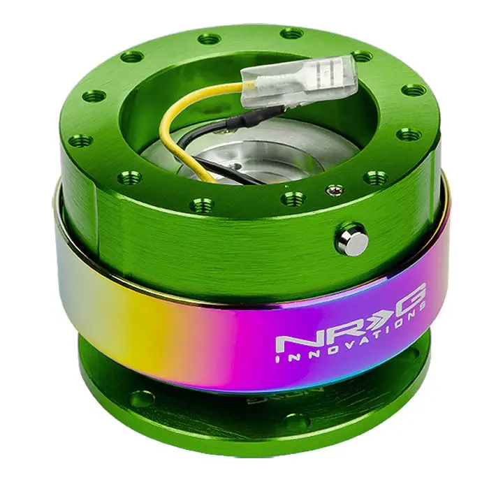 Nrg Green/Neo Chrome Ring Gen 2 Race 6Hole Steering Wheel Quick Release Adapter 1