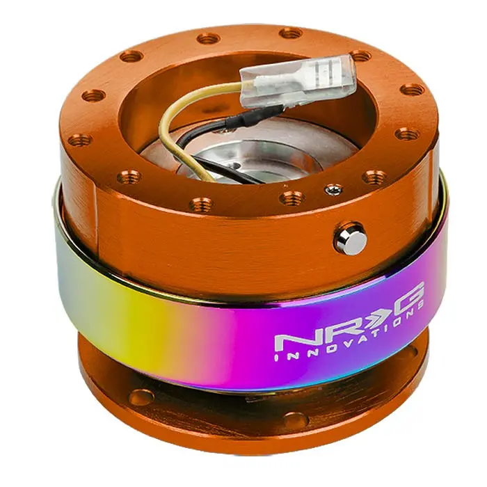 Nrg Orange/Neo Chrome Ring Gen2 Race 6Hole Steering Wheel Quick Release Adapter 1