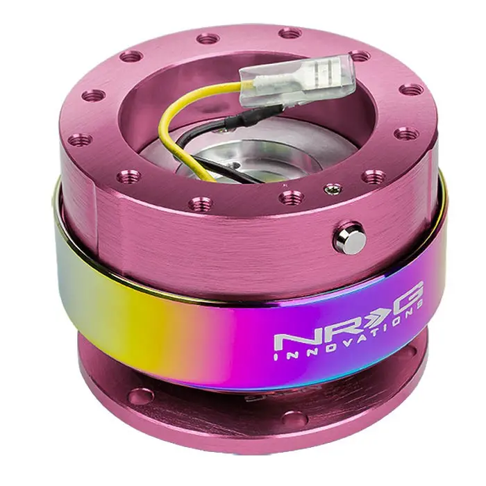 Nrg Pink/Neo Chrome Ring Gen 2 Race 6-Hole Steering Wheel Quick Release Adapter 1
