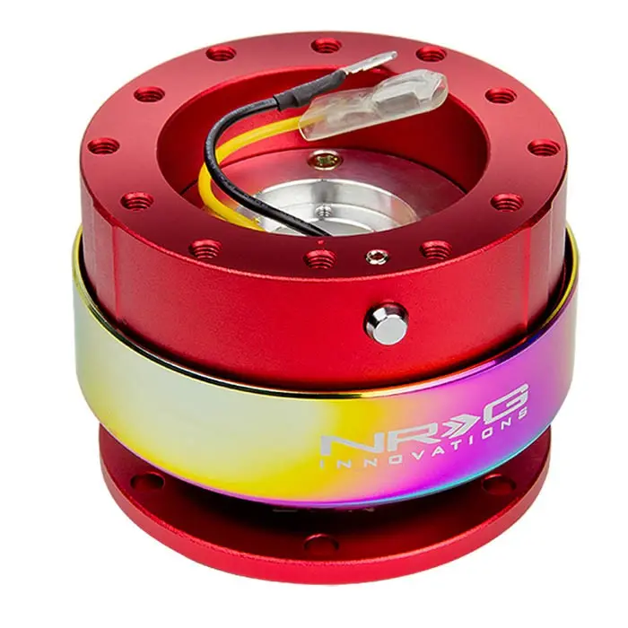 Nrg Red/Neo Chrome Ring Gen 2 Race 6-Hole Steering Wheel Quick Release Adapter 1