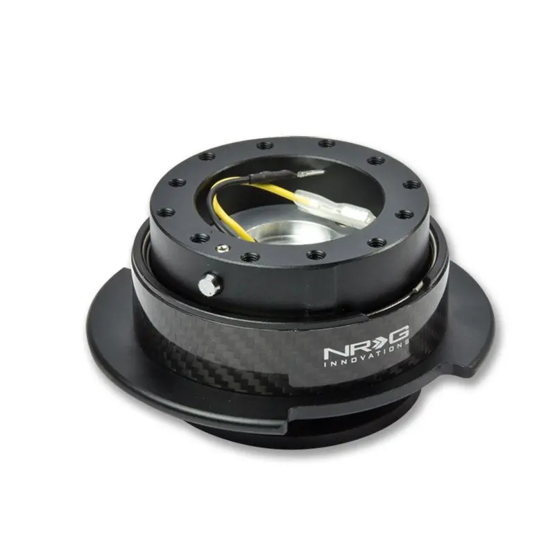 Nrg Black/Carbon Fiber Gen 2.5 Race 6-Hole Steering Wheel Quick Release Adapter 1