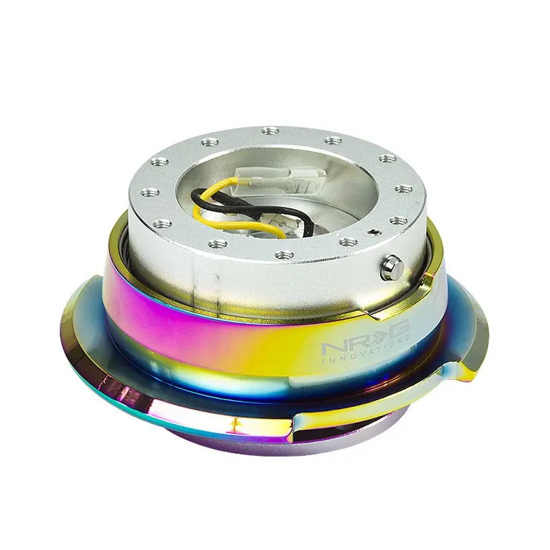 Nrg Silver/Neo Chrome Gen 2.8 Race 6-Hole Steering Wheel Quick Release Adapter 1
