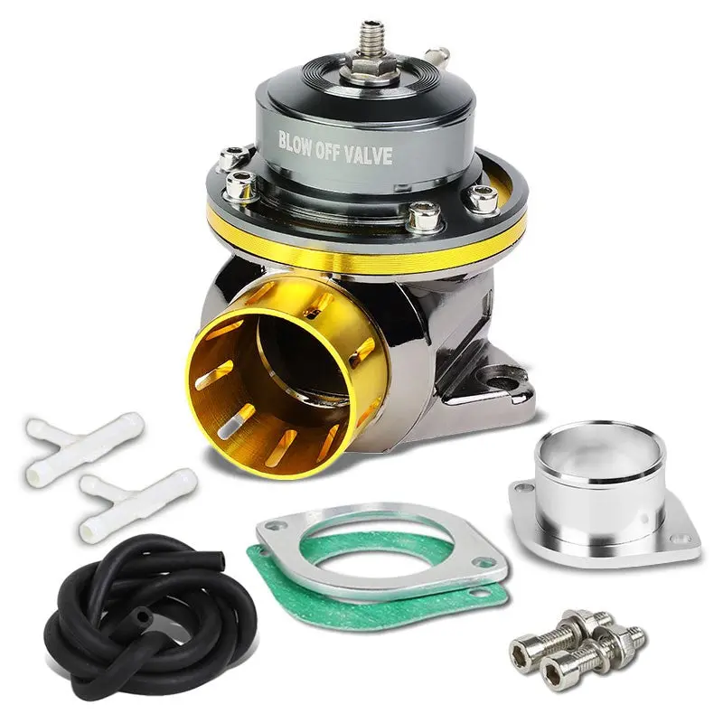 Universal Gold Aluminum Body Type-Fv 2-Bolt Mount Blow Off Valve 30 Psi 40Mm Flange 1