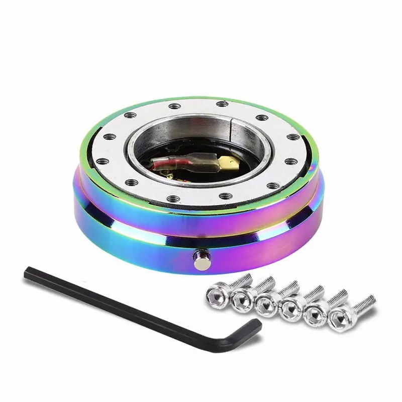 Neo Chrome 70-74Mm 6-Hole Anodized Spacing Bolt Pattern Steeling Wheel Adapter Hub Quick Release 1