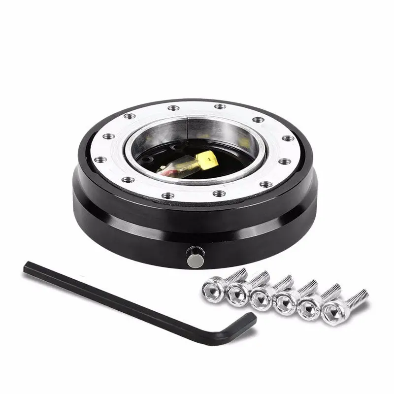 Black 70-74Mm 6-Hole Anodized Spacing Bolt Pattern Steeling Wheel Adapter Hub Quick Release 1