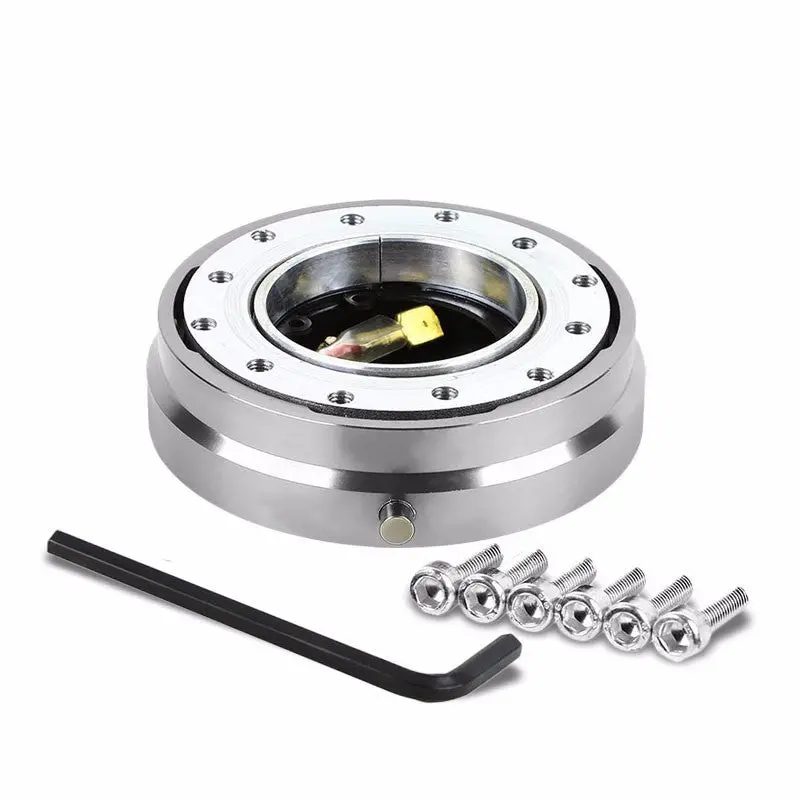 Silver 70-74Mm 6-Hole Anodized Spacing Bolt Pattern Steeling Wheel Adapter Hub Quick Release 1