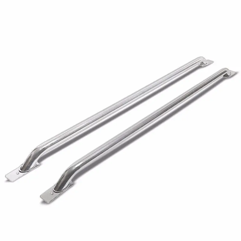 Silver Mild Steel 71.2" Side Rail Bars For 04-06 Silverado/Sierra 66"-68" Bed 1