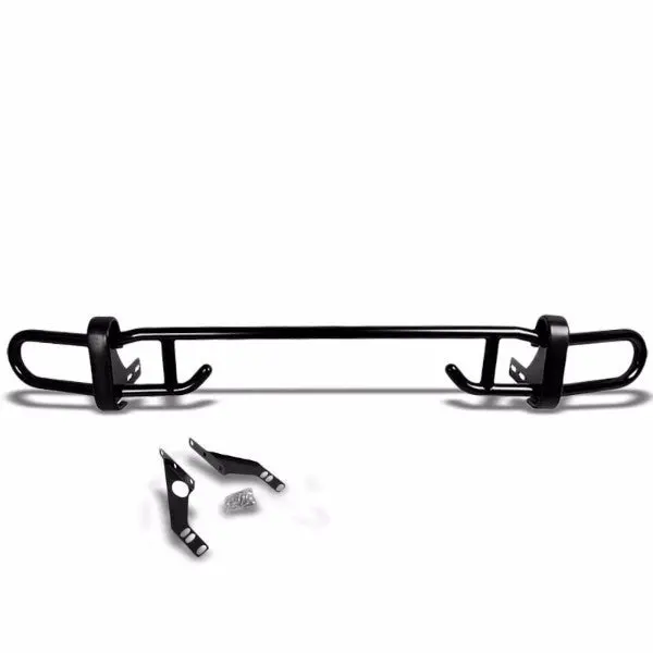 Black Mild Steel 1.25" Double Round Bar Rear Bumper Guard For Toyota 06-12 Rav4 Xa30 1