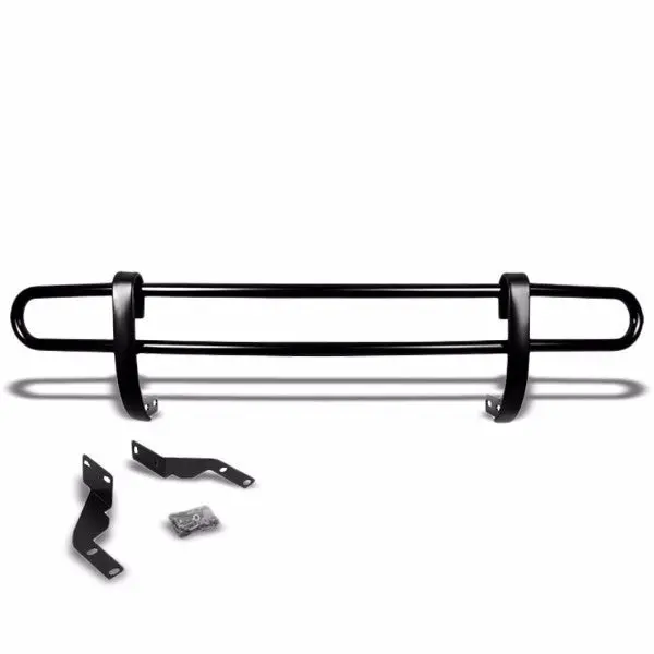 Black Mild Steel 1.25" Double Round Bar Rear Bumper Guard For 13-16 Santa Fe 1