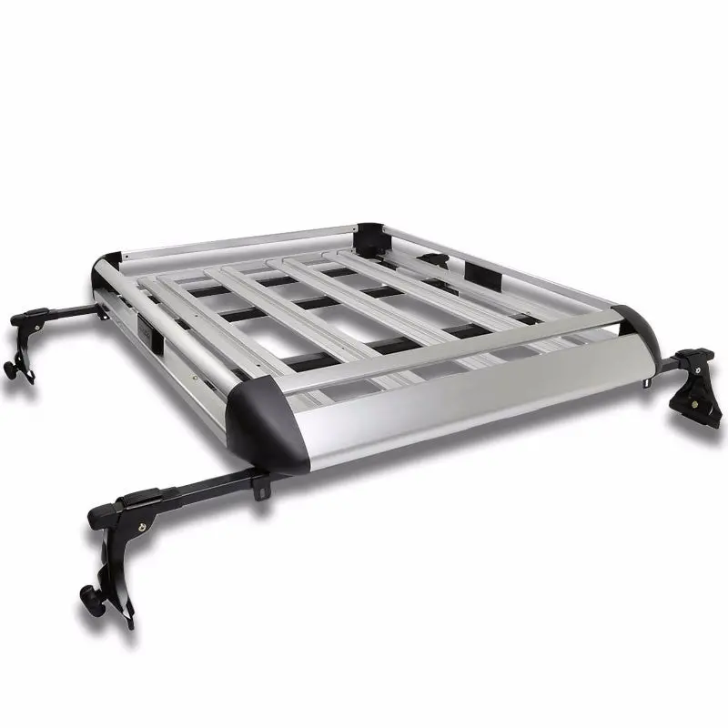 50"X38" Silver Aluminum Roof Rack Top Cargo Luggage Carrier Bracket+Crossbar For Suv 1