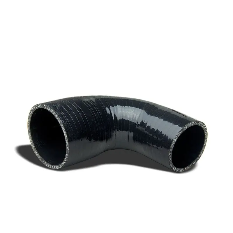 Black 3Ply Silicone 2.00"-2.25" 90 Degree Reducer Hose For Turbo/Intercooler 1