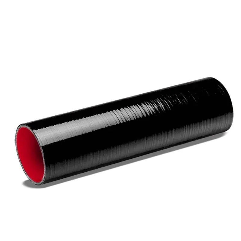 Black-Red 3Ply Silicone 2.00" 8" Long Straight Tube For Intake/Intercooler 1