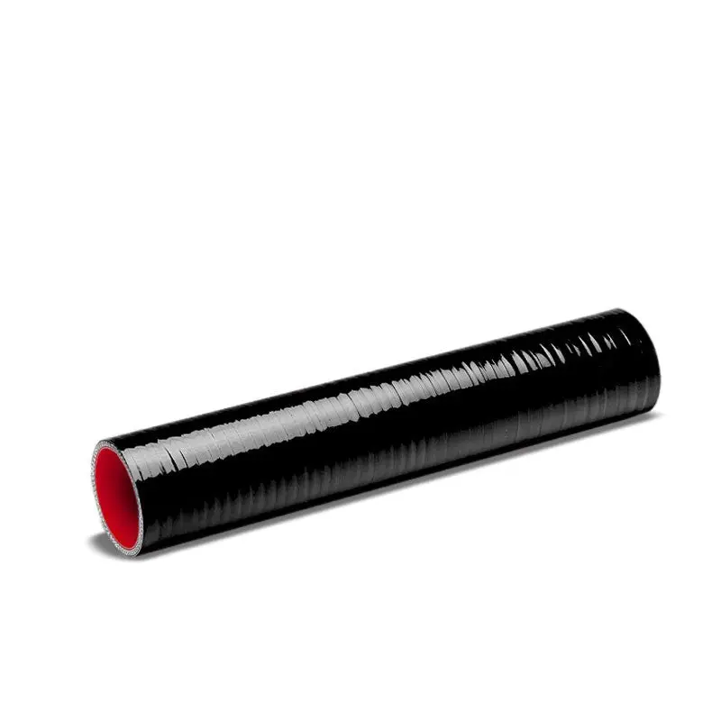 Black-Red 3Ply Silicone 2.25" 1Ft Long Straight Tube For Turbo/Intercooler 1