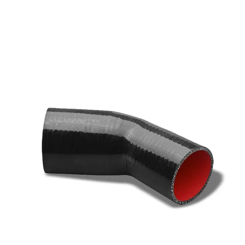 Black-Red 3Ply Silicone 2.25"-2.50" 45 Degree Reducer Hose For Turbo/Intercooler 1